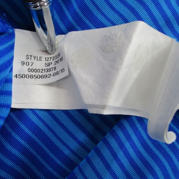 Under Armour Coldblack Mens XXL Blue Stripe Short Sleeve Loose Golf Polo Shirt - Picture 8 of 11